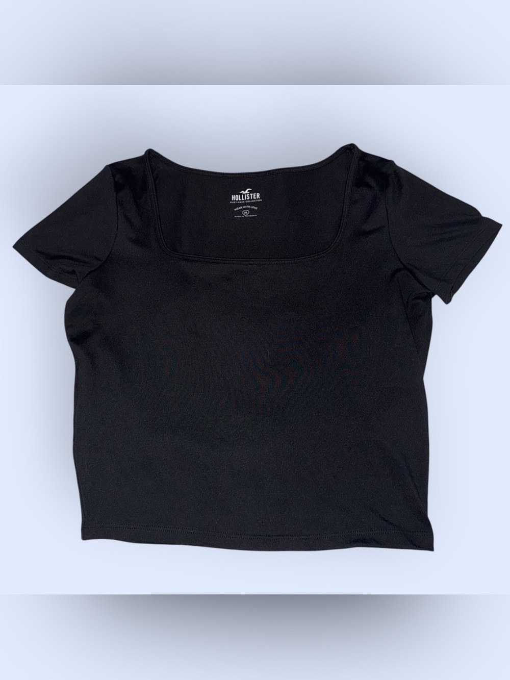 Hollister Black Square Neck Short Sleeve Tee